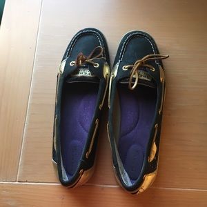 Black & Gold Sperrys