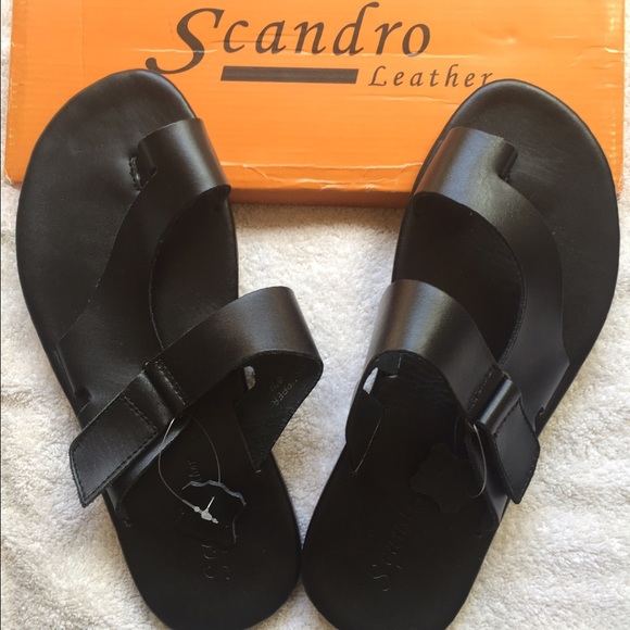 Men's Scandro leather flip flops