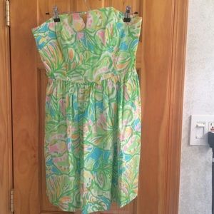 Lilly Pulitzer strapless dress. Sz 6, worn twice!