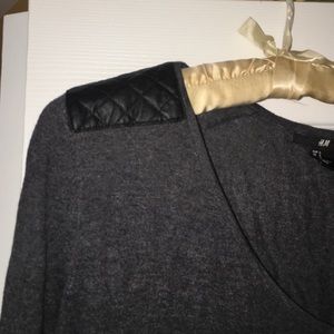H&M Sweater w/ Leather Shoulder Pads