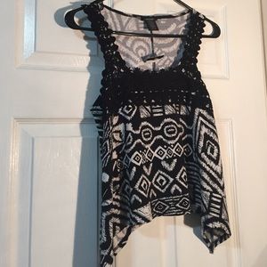 Brand new never worn black and white crochet