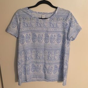 Old Navy blue paisley blouse Size M