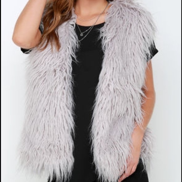 MinkPink shaggy grey vest!