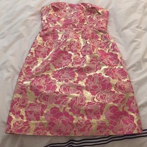 Gorgeous pink/gold Lilly Pulitzer cocktail dress