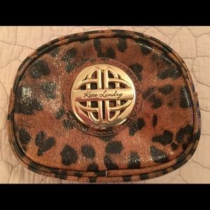 Kate Landry leopard cosmetic/makeup bag