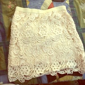 Lace inlay skirt ivory