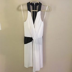 Milly Drape & Leather Detail Dress