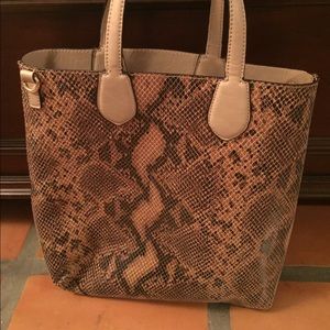 Charming Charlie snake print reversible tote