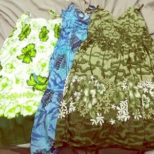 3 sun dresses/ swim suit coverups