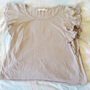 PRICE FIRM: Madewell ruffled sleeves/sides T-shirt