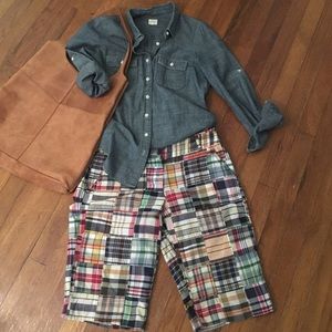 J. Crew Madras plaid Bermuda shorts