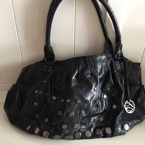 Style and company black faux leather bag