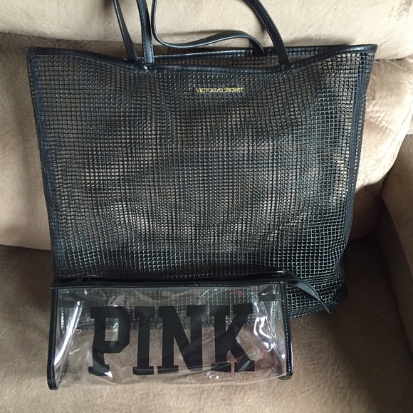 Victoria Secrets Tote & Clear Makeup Bag