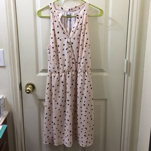 Pink & Black Polka Dotted Dress