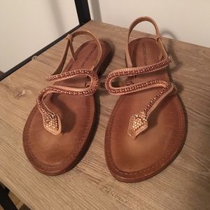 Rose gold snake sandal