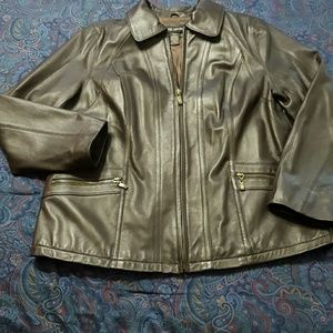 Chocolate Brown leather jacket