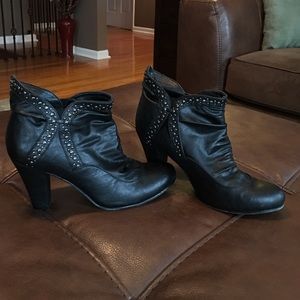 Lime Light Black Studded Booties