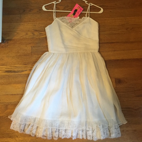 Betsey Johnson silk and lace, white, summer dress