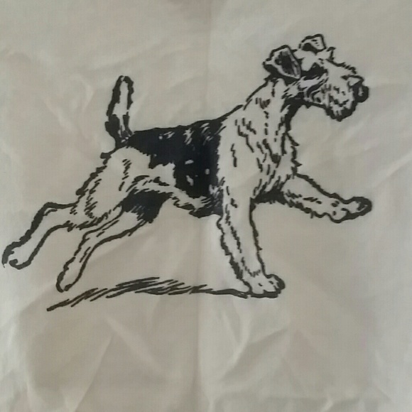 Off-shoulder crop tee w/ French Terrier dog - Picture 2 of 3