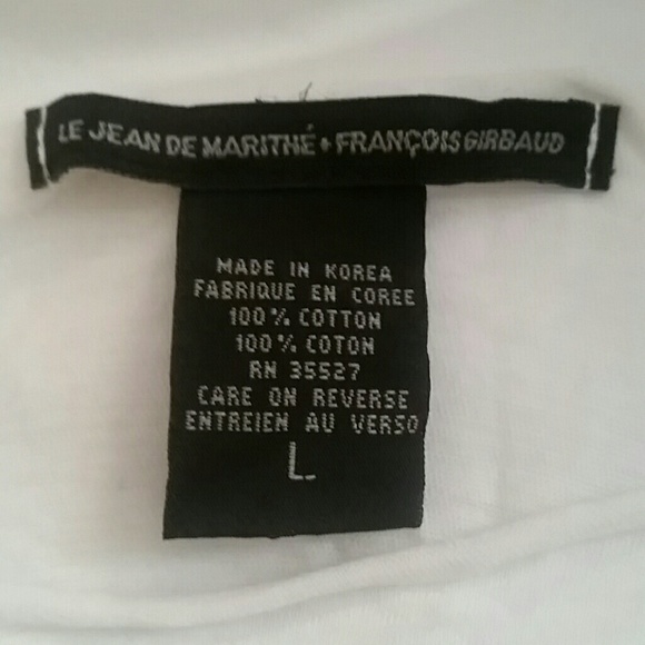 Off-shoulder crop tee w/ French Terrier dog - Picture 3 of 3