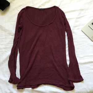 Maroon Brandy Melville Knit Long Sleeve