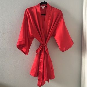 Sexy red satin Victoria's Secret robe