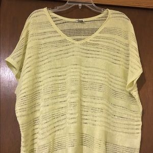 JJill sheer light lemon top