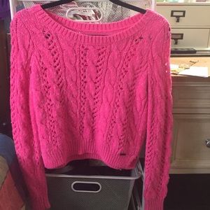 Hollister pink knit sweater