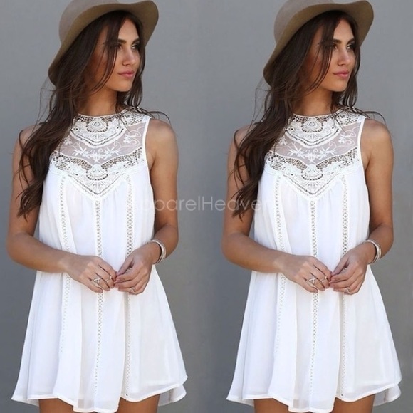 Coming Soon!💓Lace Blouse Boho Mini Dress