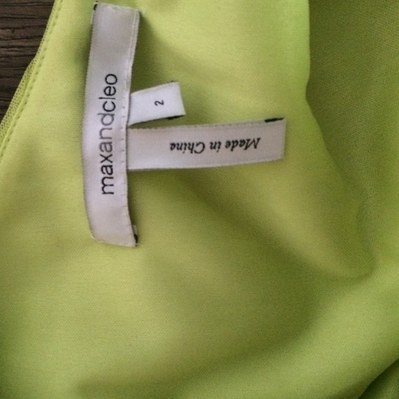 Max & Cleo Lime Green Dress with Gold Beading - Picture 3 of 4