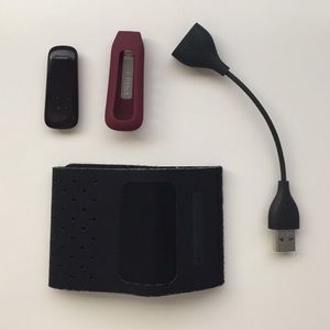Fitbit One tracker with all accessories