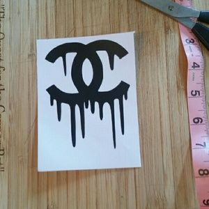 4inch Melting Black & teal green Vinyl Decals