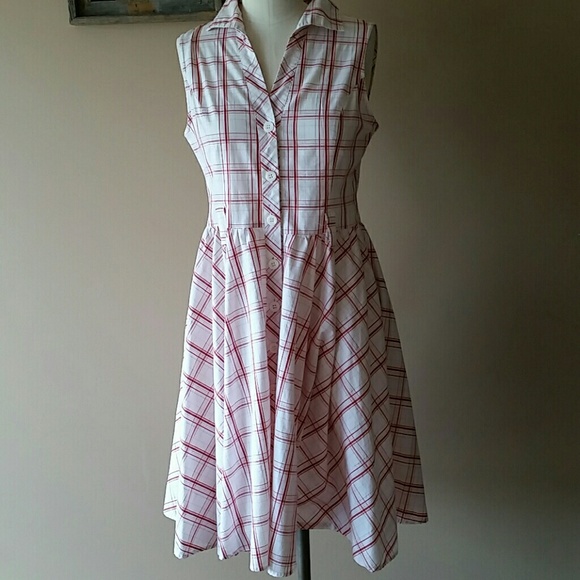 Plaid button down dress