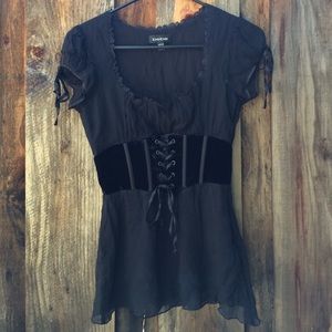 Black corset blouse