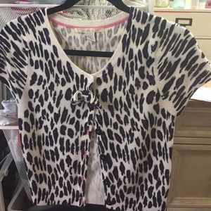 Cheetah print short sleeve button up