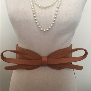 Brown Bow Stretchy Belt