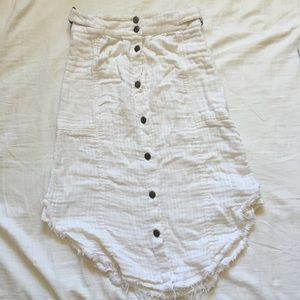 Free People button up Midi Skirt with pockets