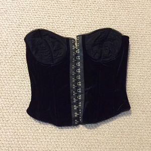 Bebe black velvet & lace corset Small/med