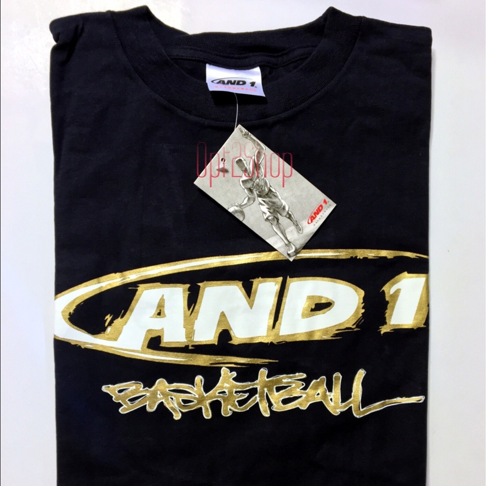 AND1 BASKETBALL MEN'S BLUE GRAFFITI LOGO T-SHIRT