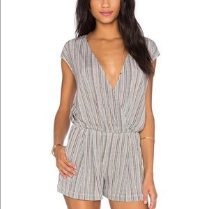BCBGeneration striped cross front romper