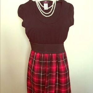 Red plaid dress