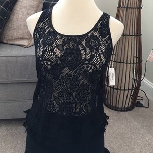 black lace top
