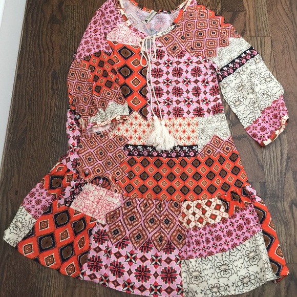 Pomelo patchwork boho dress