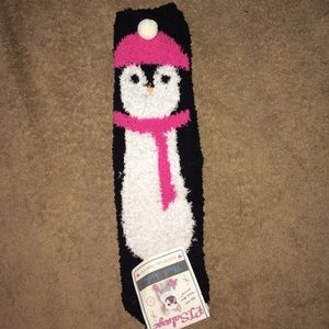 Long fuzzy penguin socks