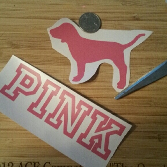5inch PINK & 4inch DOG Pink Vinyl Decals - Picture 1 of 1