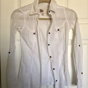 Button down white top