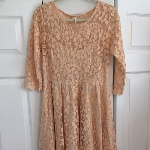 Light pink lace free people dress
