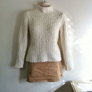 INC White Mock neck Knit Sweater