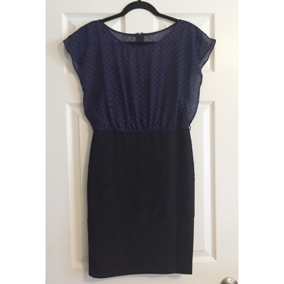 AGB Dresses & Skirts - Black and Blue Chiffon Top Dress