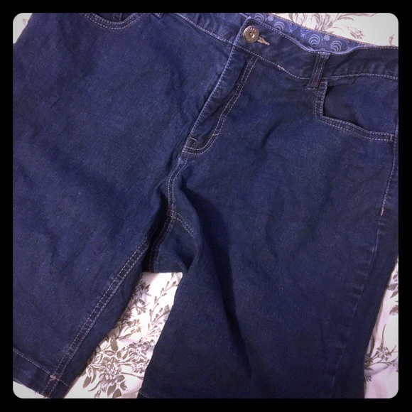 Plus Size Long Denim Shorts